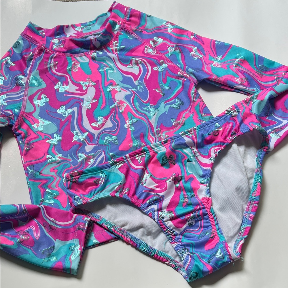 2 Piece Penelope Mack Multicolor Kids Swim Rashguard